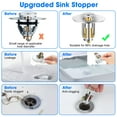 thumbnail image 2 of EEEkit Bathroom Sink Stopper, Pop-Up Drain Strainer with Anti-Clogging Hair Catcher for 1-1.9" Basin Drain Holes, 2 of 6