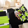 thumbnail image 5 of Homewish Green Geometric Square 7-Piece Twin Bedding,Modern Abstract Bedding Comforter Set,Black Reversible, 5 of 8
