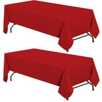 Wealuxe Red Tablecloth 60x102 - Rectangular 6 feet Table Cover, 2 Pack