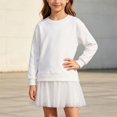 thumbnail image 2 of QSAWXQZ Girls Tulle Dress Long Sleeve Crew Neck Solid Sweatshirt Mini Dress 7-8 Years, 2 of 7