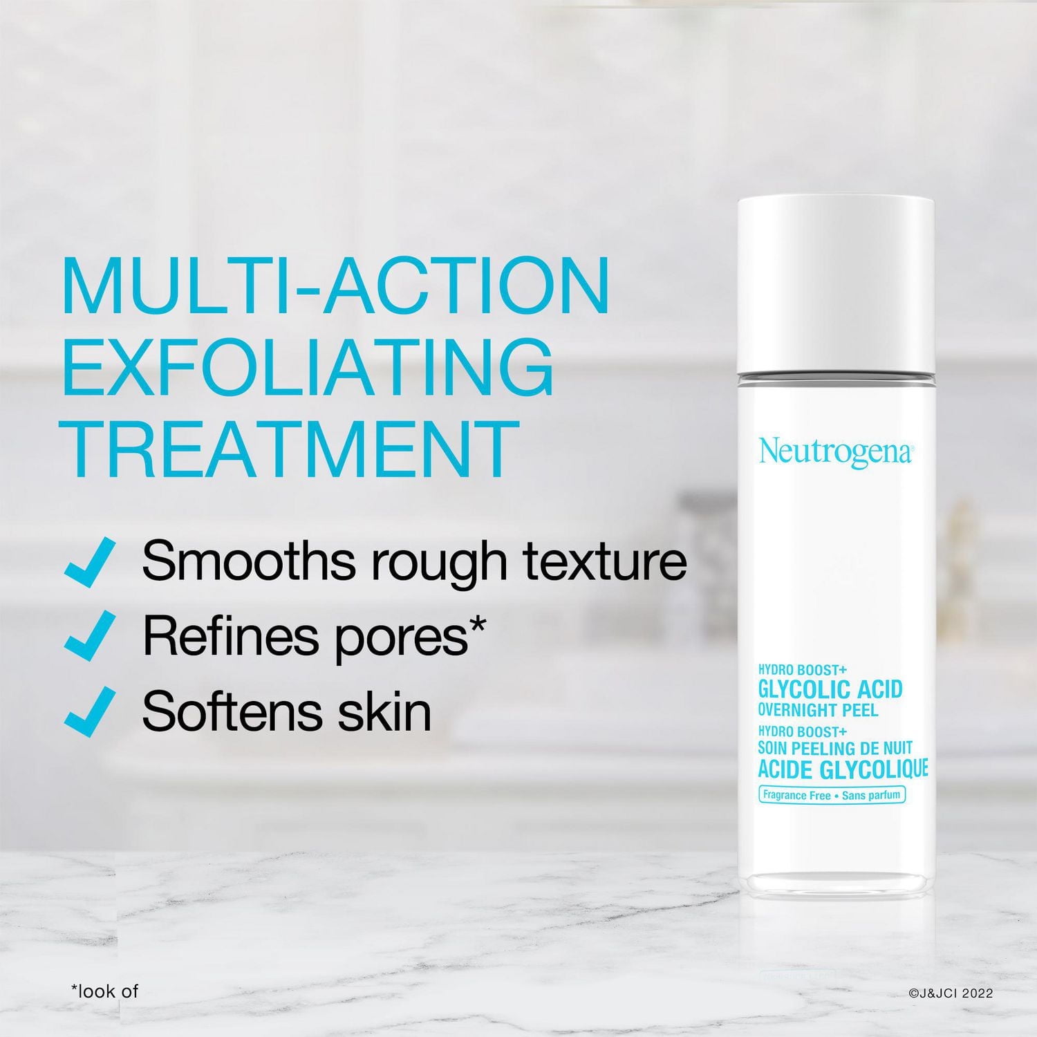 Neutrogena Hydro Boost+ Glycolic Acid Overnight Peel - Hyaluronic Acid, Glycolic Acid, AHA - Exfoliating Face Peel, 94 ML