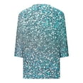 thumbnail image 6 of JTZGDY Sequin Tops for Women Plus Size 3/4 Sleeves Glitter Sparkly Printed Sexy V Neck Basic T-Shirts Dressy Casual Summer Oversized Tunic Blouse Multicolor#04 XXL, 6 of 6