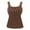 Brown, variant on Women’s Built-in Bra Tank Top,Sleeveless Lace Trim Camisole Soft Stretchy Casual Summer Top