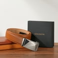 thumbnail image 3 of Sendefn Men's Leather Belt Automatic Ratchet Buckle Slide Belt for Dress Casual Trim to Fit with Gift Box, 3 of 7
