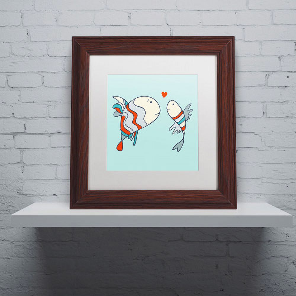 Carla Martell 'Two Little Love Fish' Matted Framed Art