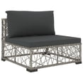 thumbnail image 5 of vidaXL 6 Piece Patio Lounge Set with Cushions Poly Rattan Gray, 5 of 7