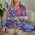 thumbnail image 6 of Fotbe Watercolor Butterflies Pattern Long Sleeve Pajama Set for Women,Sleepwear Set,2-piece Loungewear Set,Soft PJs Comfy Nightwear with Pockets -X-Large, 6 of 7