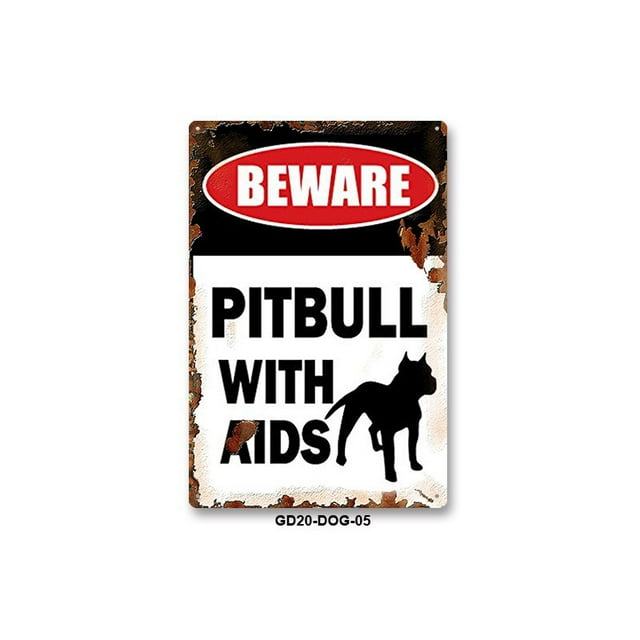 Vinilo autoadhesivo Warning Sign Beware of Pitbull, 10 unidades