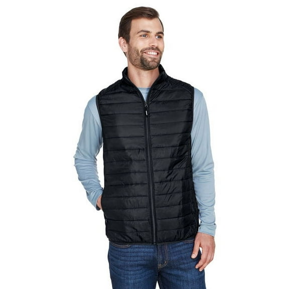 CORE365 CE702 Men's Prevail Packable Puffer Vest-Black-2XL