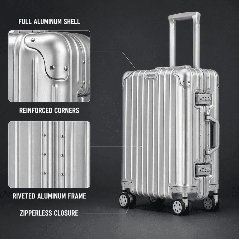 Gliderra All Aluminum Carry on Luggage 20 inch Lightweight Durable