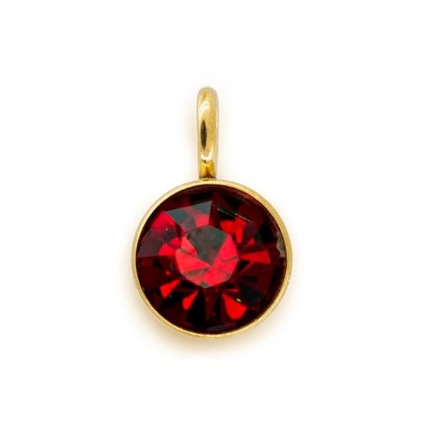 Piedra de nacimiento, diamantes de imitación, cuentas doradas de Metal, fabricación de joyas, accesorios DIY, llaveros, regalos, colgantes, Ropa, zapatos y accesorios Miscelánea color rojo oscuro Qarigey AP010355-03B