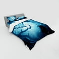 thumbnail image 2 of Ambesonne Animal Bedding Set 4 Pcs, Night Forest Halloween, Queen, Navy White, 2 of 2
