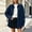 Navy, variant on WIZUTIZ Women's Vintage Denim Button Down Jacket Lapel Collar Long Sleeve Double Pockets Loose Fit Casual Fall Winter Coat Outerwear