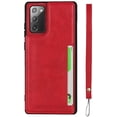 thumbnail image 3 of Galaxy Note 20 Wallet Case with Card Holder, Luxury PU Leather Kickstand Card Slots,Double Magnetic Clasp and Flip Wrist Strap Multi-Function Case for Samsung Galaxy Note 20 6.7",Red, 3 of 13