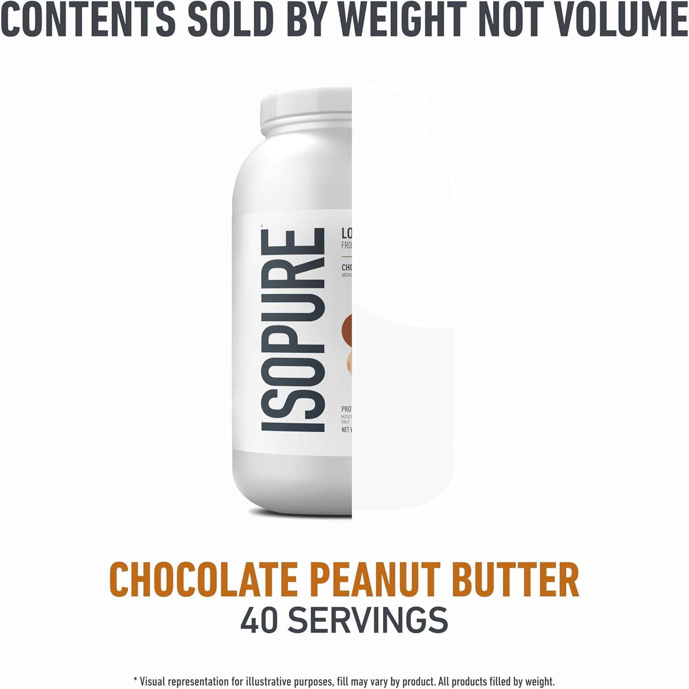 Isopure Low Carb 100% Pure Whey Isolate Protein Powder, Lactose Free, Gluten Free, With Vitamins, Chocolate Peanut Butter, 25g Protein Per Serving, 3 Lbs, 40 Servings (Packaging May Vary)