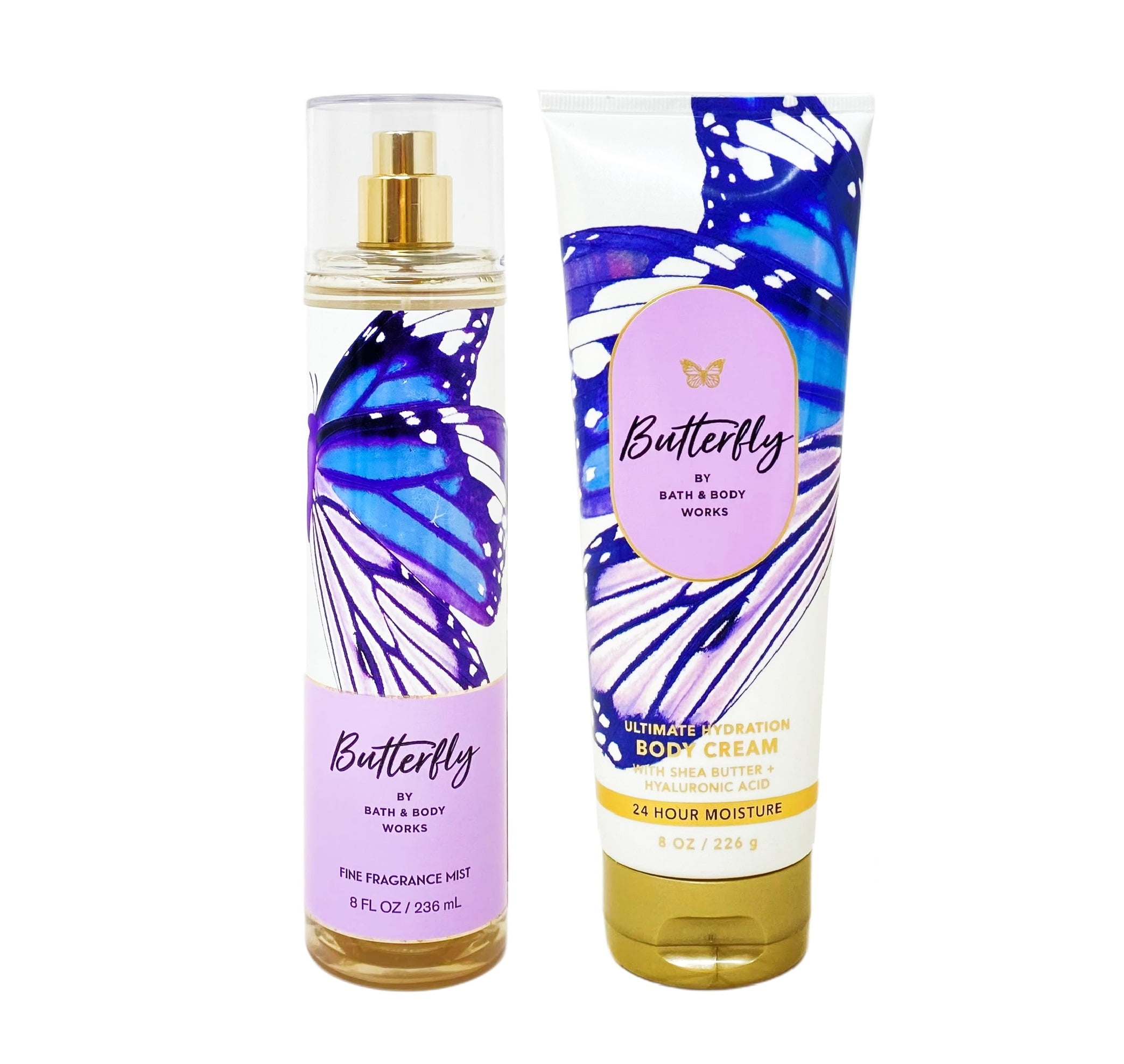 Bath And Body Works Butterfly 2 Piece T Set Fragrance Mist And Body Cream Full Size