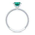 thumbnail image 2 of Rosec Jewels 3 Ct Lab Grown Emerald Engagement Ring with Diamond - AAAA Grade - Oval Emerald Ring for Women, 925 Sterling Silver, US 4.00, 2 of 8