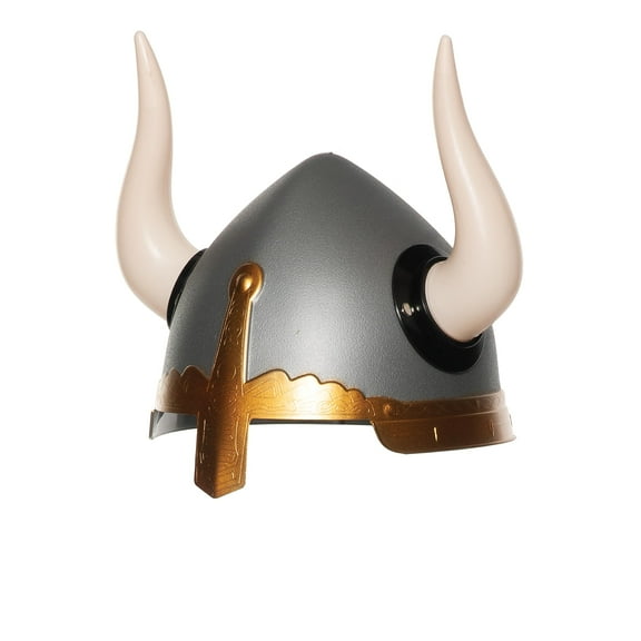 UNDERWRAPS Viking Helmet for Men - Viking Plastic Helmet for Adult Halloween Costume, Football Hat General Costume Men Beer Drinking Helmet (Silver Viking, OS)