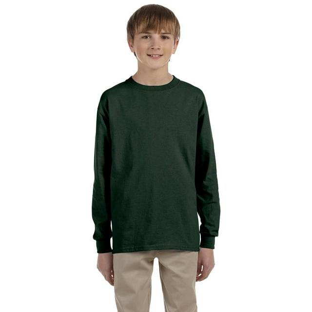 Jerzees T-Shirt à Manches Longues pour Jeunes - 29BL - Grand - Vert Forêt