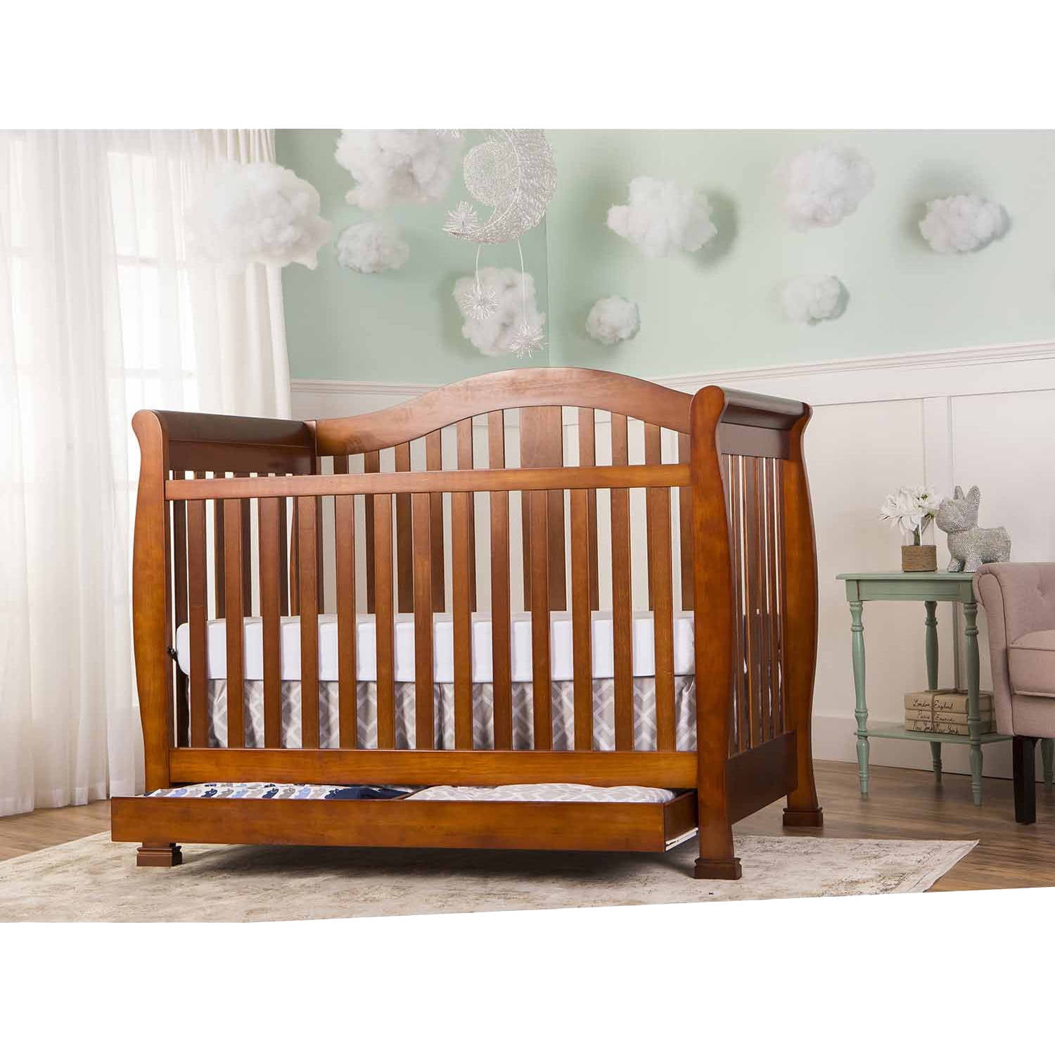 small crib with storage