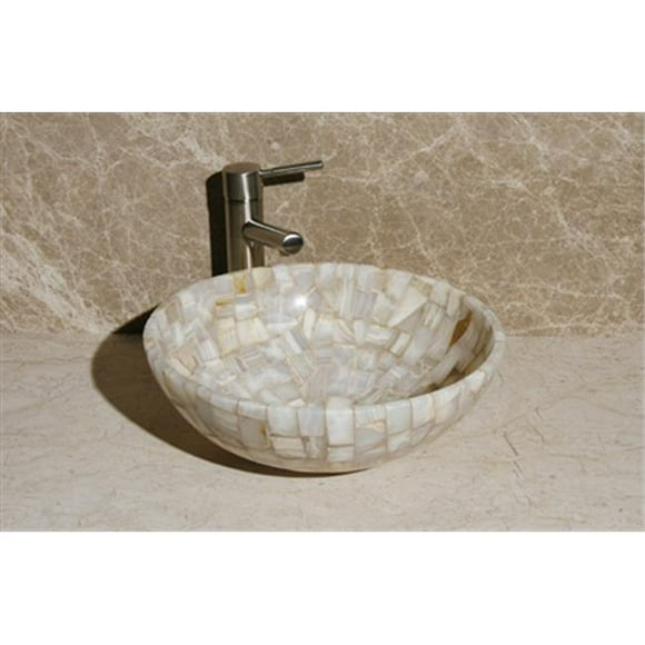 Allstone L-Vmr-R-16W Mosaic Vessel- Polished