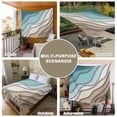 thumbnail image 6 of Teal Blue Ombre Cream Tapestry for Bedroom Wall Hanging Tapestry, Modern Geometric Brown Aesthetic Ceiling Backdrop Tapestries Poster Blanket Wall Decor for Teens Room Living Room Dorm 55" x 73", 6 of 8