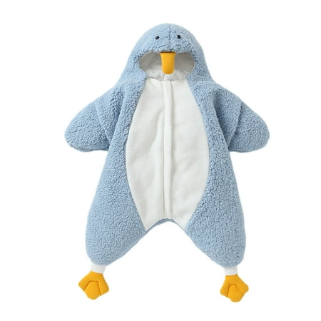 

AOMPMSDX Baby Care Baby Girls Winter Warm Thick Footed Cotton Long Sleeve Romper Jumpsuit Clothes Coat Jacket Blue One Size