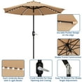 thumbnail image 3 of Solar LED 10FT Patio Umbrella – UV-Resistant Waterproof Outdoor Market Table Parasol with Easy Crank Tilt, 8 Ribs, Sun Shade for Garden, Pool, Lawn, Backyard – Color: Tan, 3 of 7