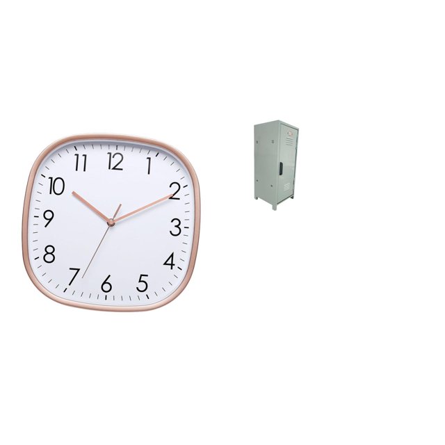 Reloj de pared,Reloj de pared digital grande y sencillo para dormitorio,Contenedor de almacenamiento,Mini armario organizador de cosméticos de escritorio,Caja de almacenamiento de metal para