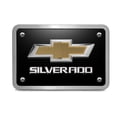 thumbnail image 2 of iPick Image for Chevrolet Silverado 3D Gold Logo on Black Billet Aluminum 2-inch Tow Hitch Cover, Official Licensed, 2 of 5