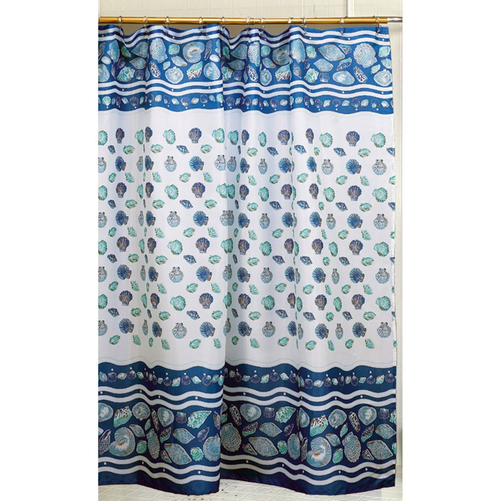 "South Beach" Fabric Shower Curtain in Light Blue