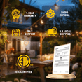 thumbnail image 4 of 12 gauge Heavy Duty 50ft Outdoor Extension Cord, Waterproof with LED Lighted End,black,Waterproof,ETL,flexible, 4 of 8