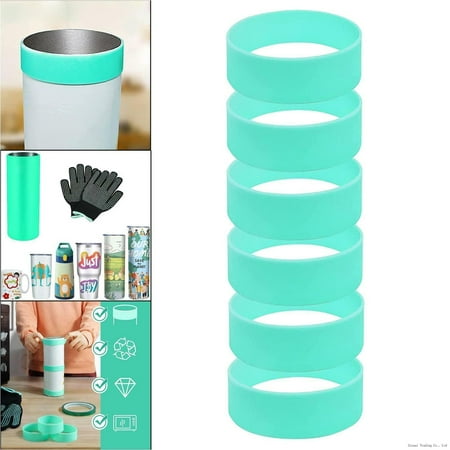 

6 Pack Silicone Bands For Sublimation Tumbler Shrink Wrap Rubber Rings Green