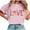X194-Pink, variant on Women's Summer Casual Crewneck Short Sleeve T-Shirts Loose Fit Cute Basic Flowy Tops Tees Blouses