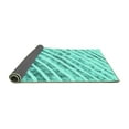 thumbnail image 2 of Ahgly Company Indoor Round Abstract Turquoise Blue Modern Area Rugs, 3' Round, 2 of 4