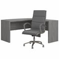 thumbnail image 3 of Echo L Shaped Bow Front Desk with Chair in Modern Gray - Engineered Wood, 3 of 9