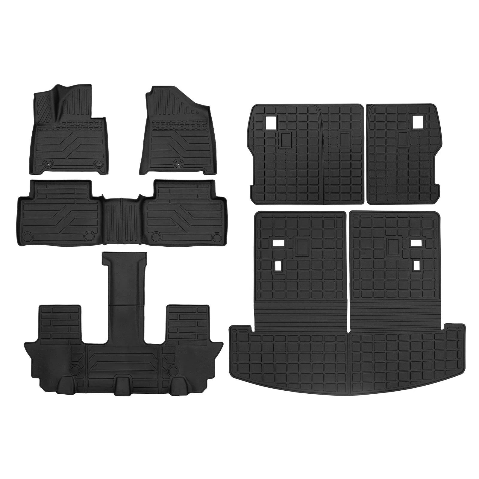 Bomely Floor Mats for 2024 2025 2026 Hyundai Santa Fe 6&7 Seats Fit Gas&Hybrid Cargo Mat