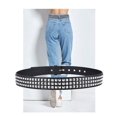 thumbnail image 3 of Cinturón de hombre punk con cuentas cuadradas y remaches piramidales, estilo cinturón de pantalón unisex, largo ajustable, buen material, 3 of 6