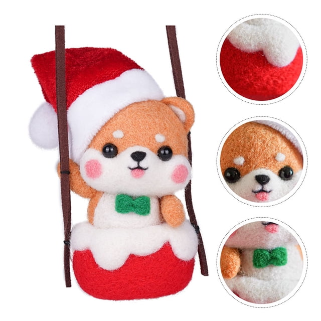 COMPUKAS 1 Set of Needle Felting Kit Red Wool Felt Kit for Family Friends Crafts