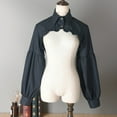 thumbnail image 5 of SIEYIO Steampunk Puff Long Sleeve Detachable Dickey Blouse Vintage Lapel False Collar Cutout Cropped Half Shirt Top for Women, 5 of 13