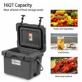 thumbnail image 4 of Aimee Lii 16 Quart 24-Can Capacity Portable Insulated Ice Cooler with 2 Cup Holders, Travel Cooler, Outdoor Picnic Camping Equipment, Gray, 4 of 10