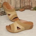 thumbnail image 5 of enyan Summer Sandals Womens Footwear- Lightweight and Memory Foam Insole Sandals for Women 2026 - Durable Non-Slip Beach Essentials Flats for Women Sandals,Khaki,Size 7, 5 of 7