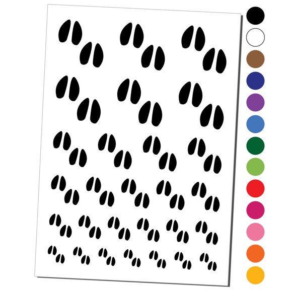 Deer Tracks Footprints Water Resistant Temporary Tattoo Set Fake Body Art Collection - Yellow