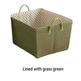 thumbnail image 4 of Billuyoard Cesta de almacenamiento con asa Rectangular Papelera de tela Organizador de artículos diversos Caja tejida Dormitorio Sala de estar Almacenamiento y organización del hogar Marrón 45x35x25cm, 4 of 6