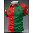 thumbnail image 2 of 2026 Soccer Cup Jersey for Men, Polo Collar Short Sleeve Portugal Flag Crest Graphic Top - Breathable Fan Shirt for Match Day & Casual Wear Yellow S, 2 of 4