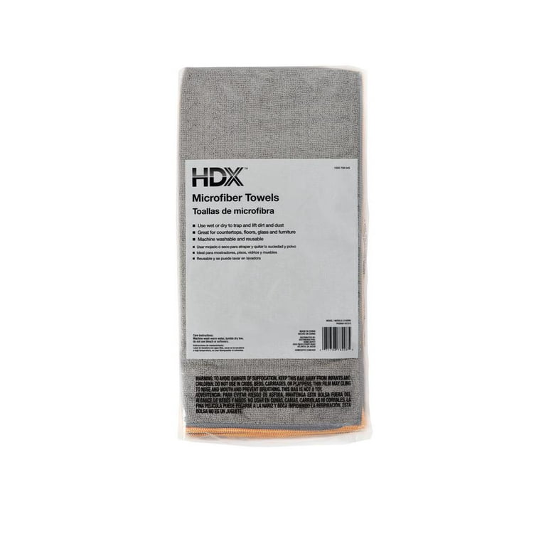 HDX 16 in. x 16 in. Multi-Purpose Microfiber Cloth (6-Pack) 2142098 - The  Home Depot