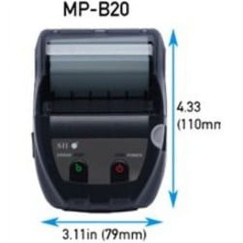 Seiko Instruments USA 2 in. Mobile Receipt Printer, Black