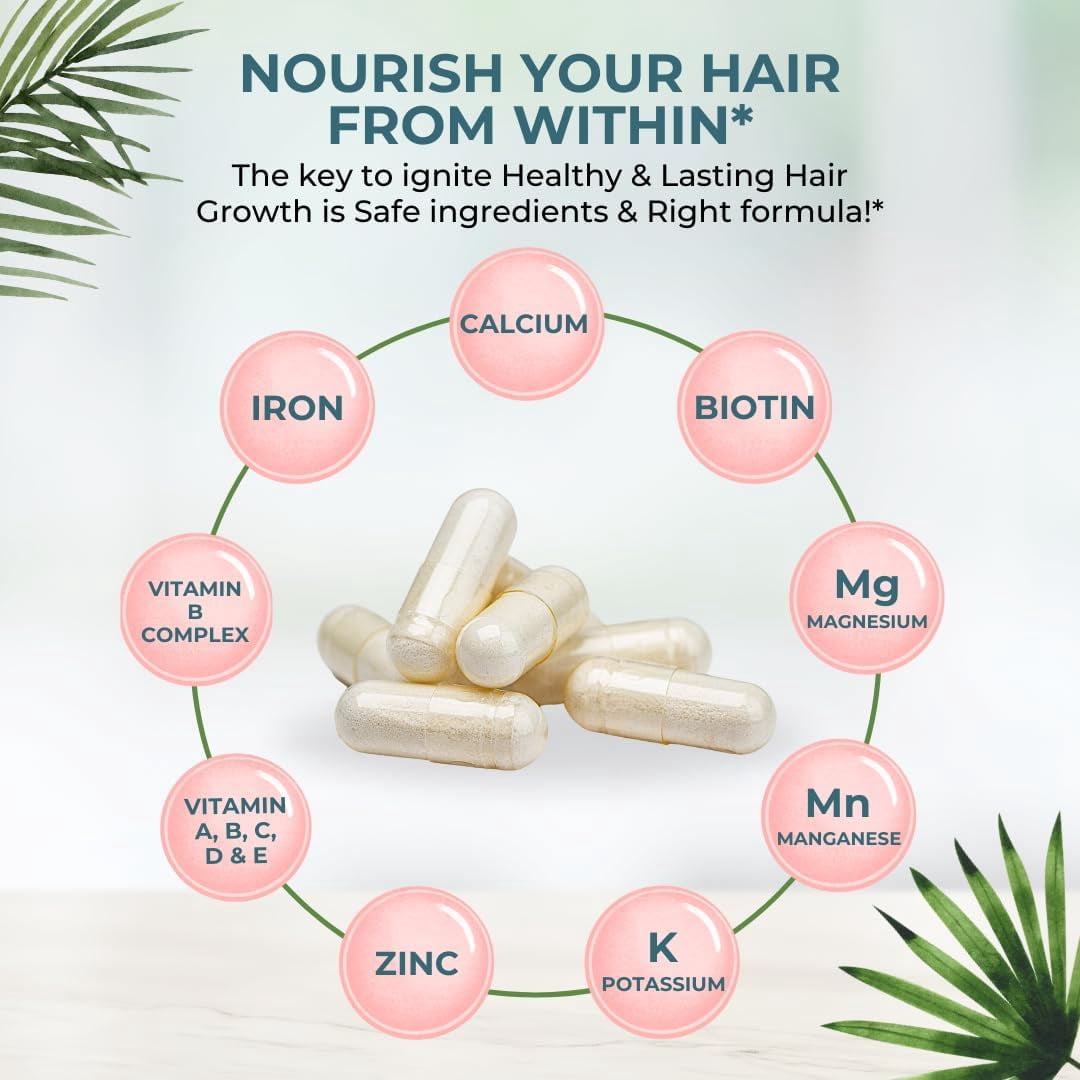 Vital Nutritive Hair Complex – Biotin & Vitamin B Supplement for Healthy Hair, Skin & Nails – Hormone-Free, Gluten-Free – 60 Capsules