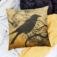 thumbnail image 2 of BANET  Throw Pillow Covers , Soft and Breathable Short Plush Pillowcase Full Moon Black Crow Raven Bird Cushion Covers for Sofa Couch Bed 24x24in, 2 of 5