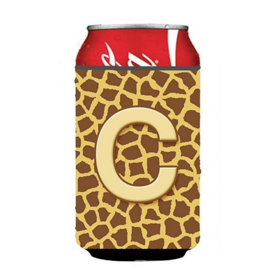 Letter C Initial Monogram - Giraffe Can Or Bottle  Hugger